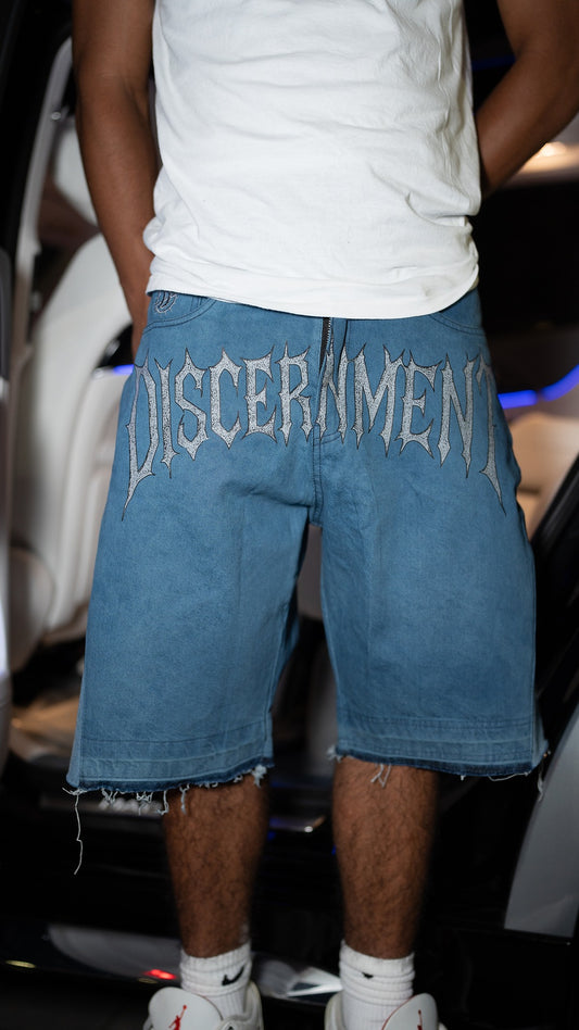 WASHED DENIM JEAN SHORTS