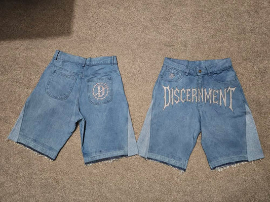 WASHED DENIM JEAN SHORTS