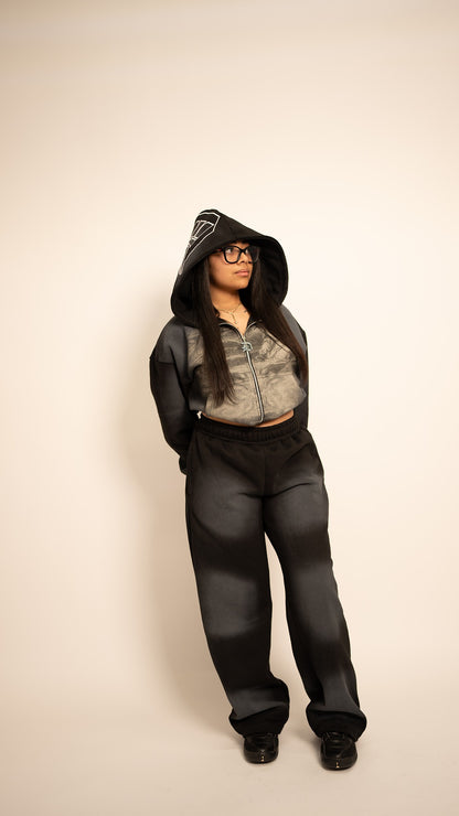 BLACK "AGONY IN THE GARDEN" ZIP-UP HOODIE