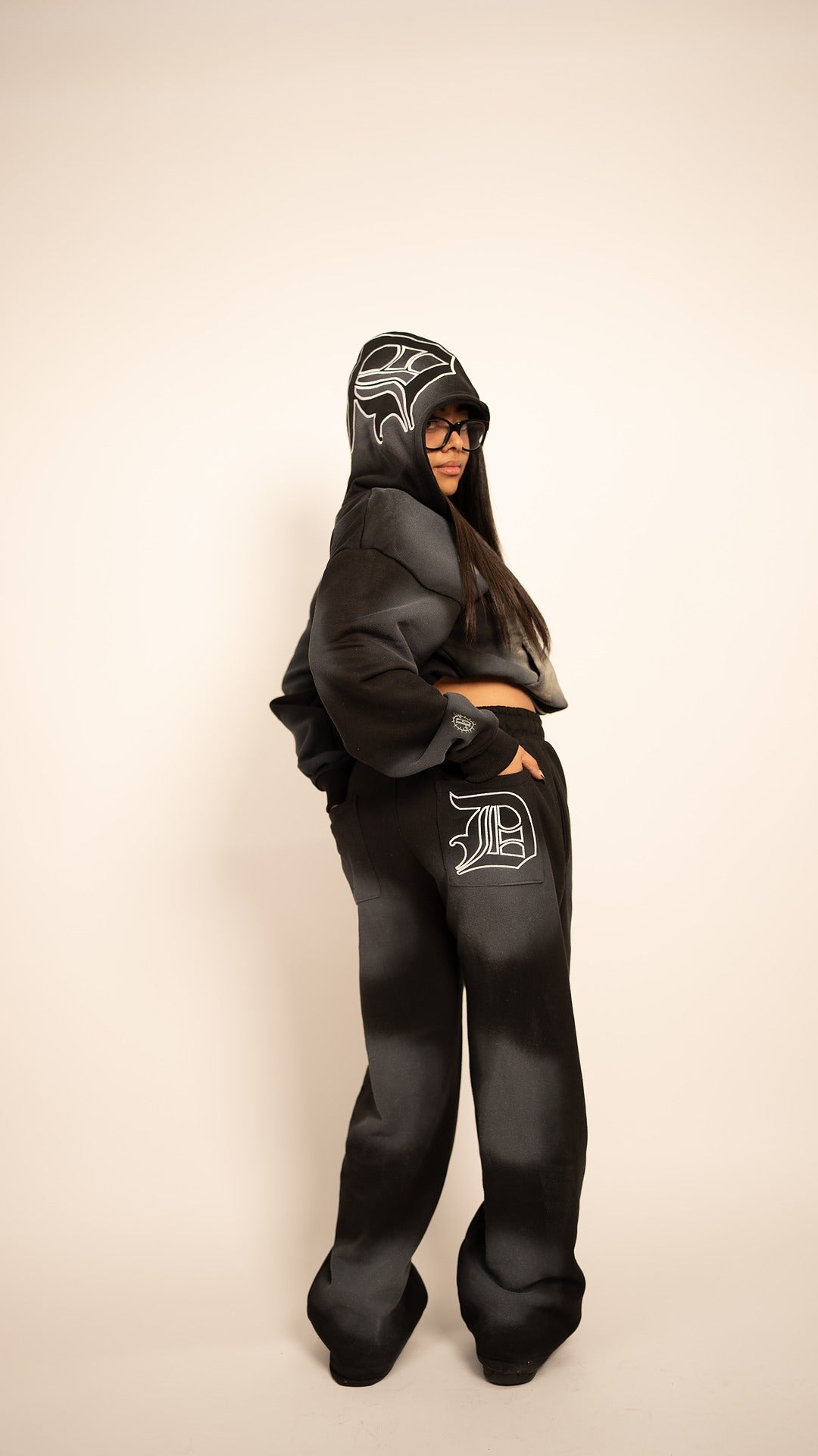 BLACK "AGONY IN THE GARDEN" ZIP-UP HOODIE