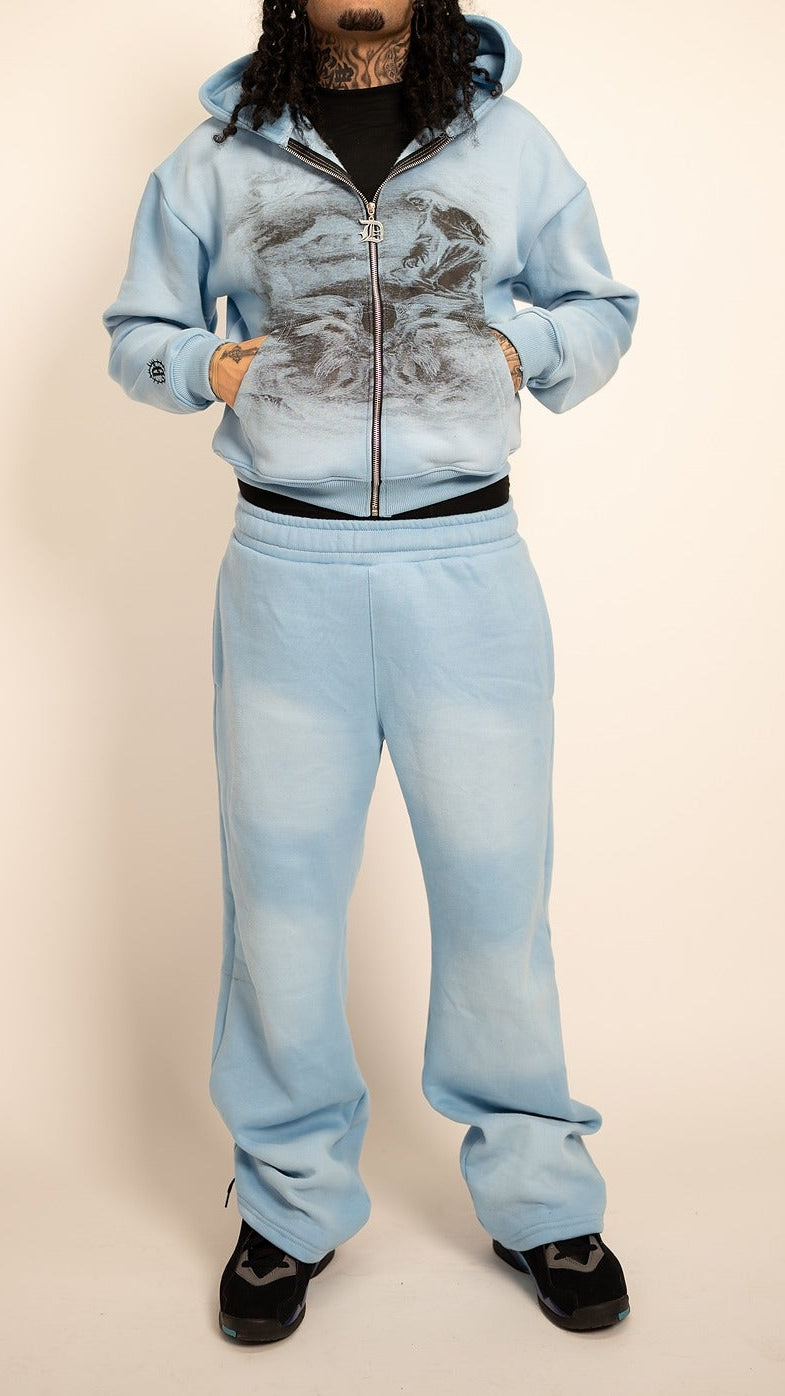 BLUE "AGONY IN THE GARDEN" ZIP UP HOODIE