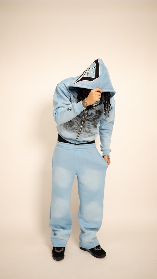 BLUE "AGONY IN THE GARDEN" ZIP UP HOODIE