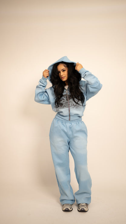 BLUE "AGONY IN THE GARDEN" ZIP UP HOODIE