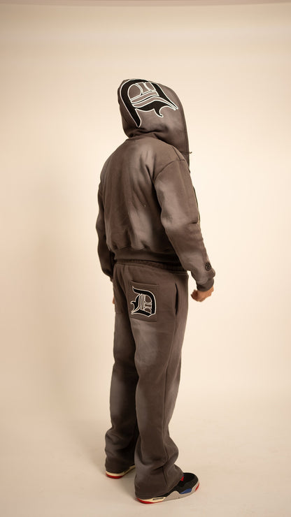 GREY "AGONY IN THE GARDEN" ZIP UP HOODIE