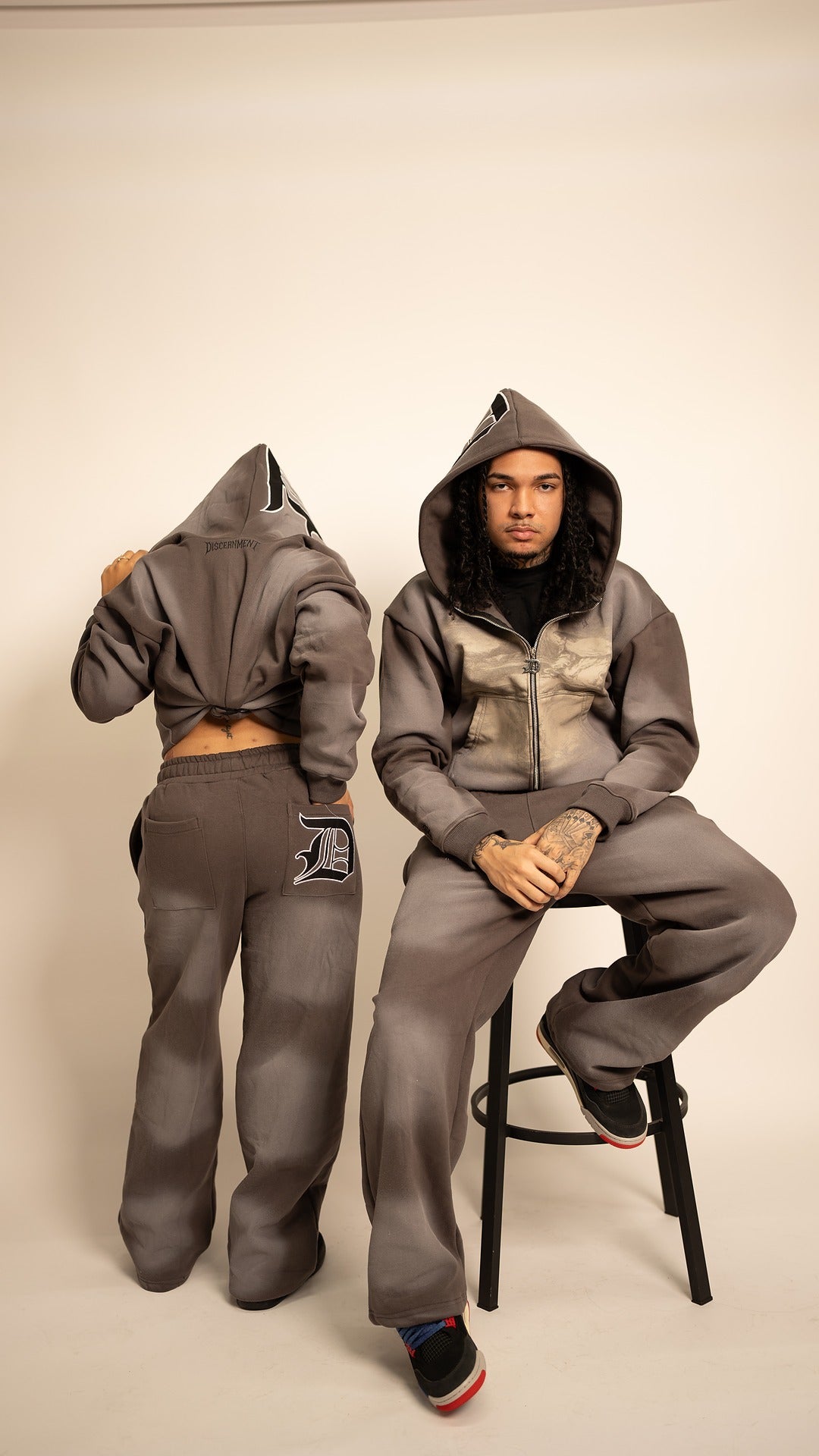 GREY "AGONY IN THE GARDEN" ZIP UP HOODIE
