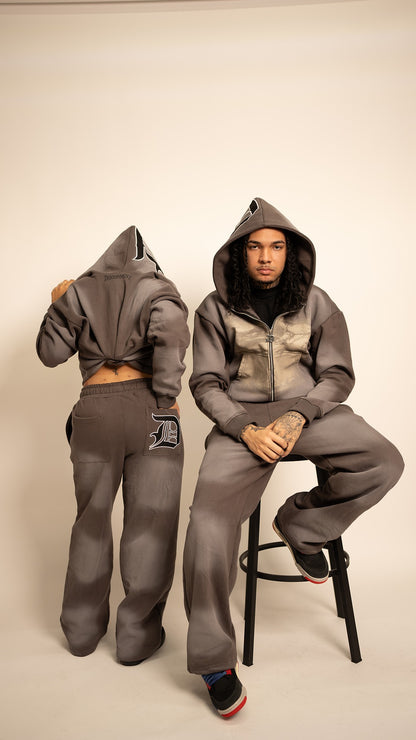 GREY "AGONY IN THE GARDEN" ZIP UP HOODIE